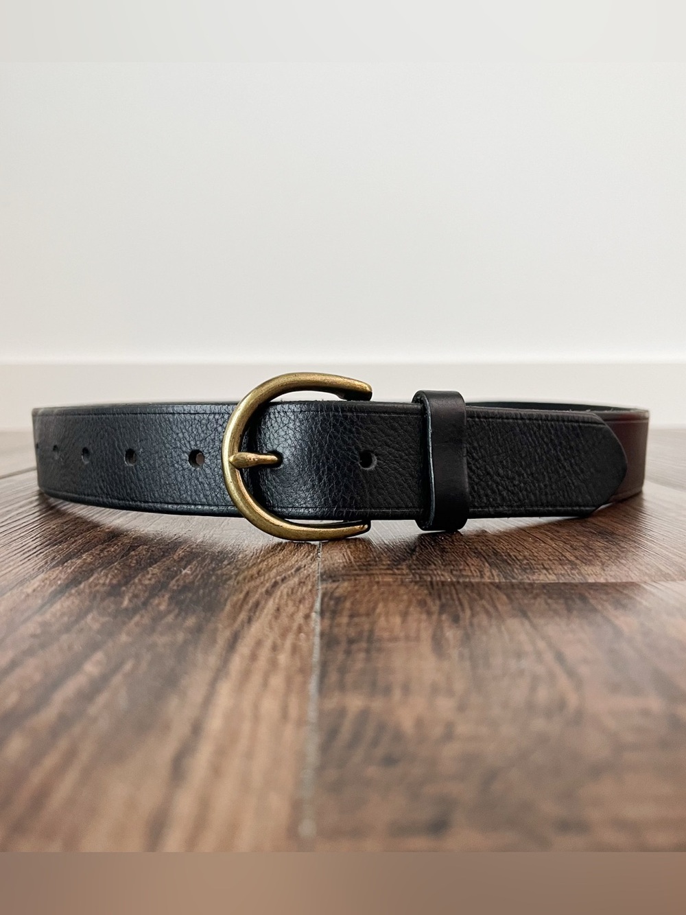 Madewell Pebbled Italian Leather Belt USA Made Classic Preppy Size Medium Black